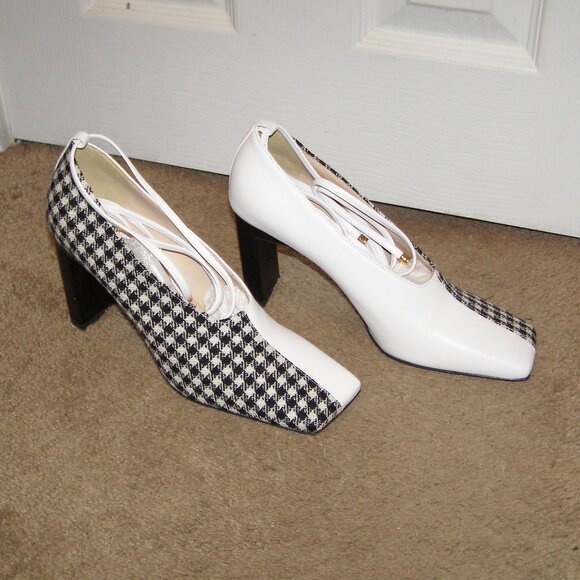 NIB size 39 WANDLER Isa Mixed Pattern Leather and Wool Ankle wrap pumps - Picture 12 of 16